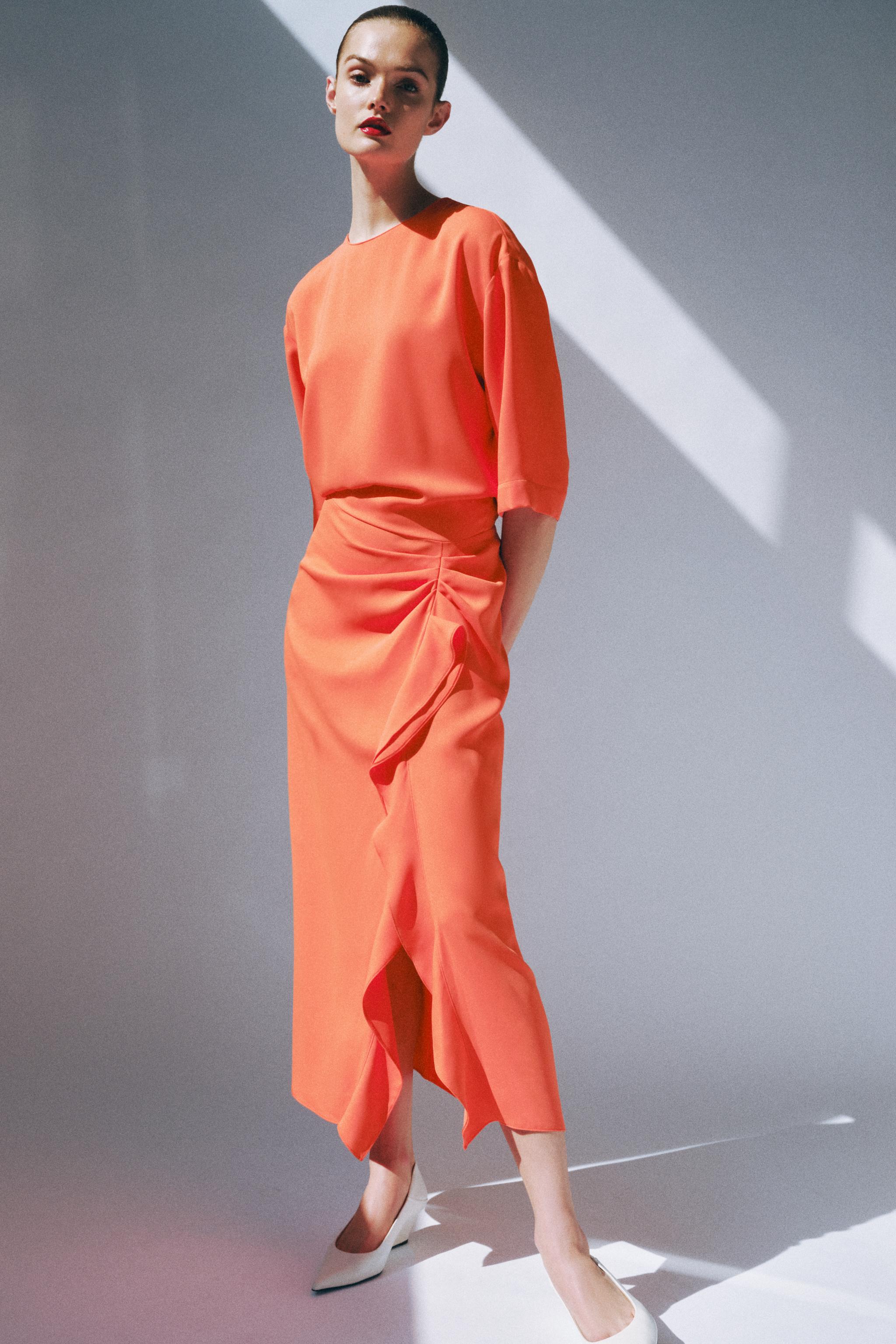 ZW COLLECTION DRAPED MIDI DRESS